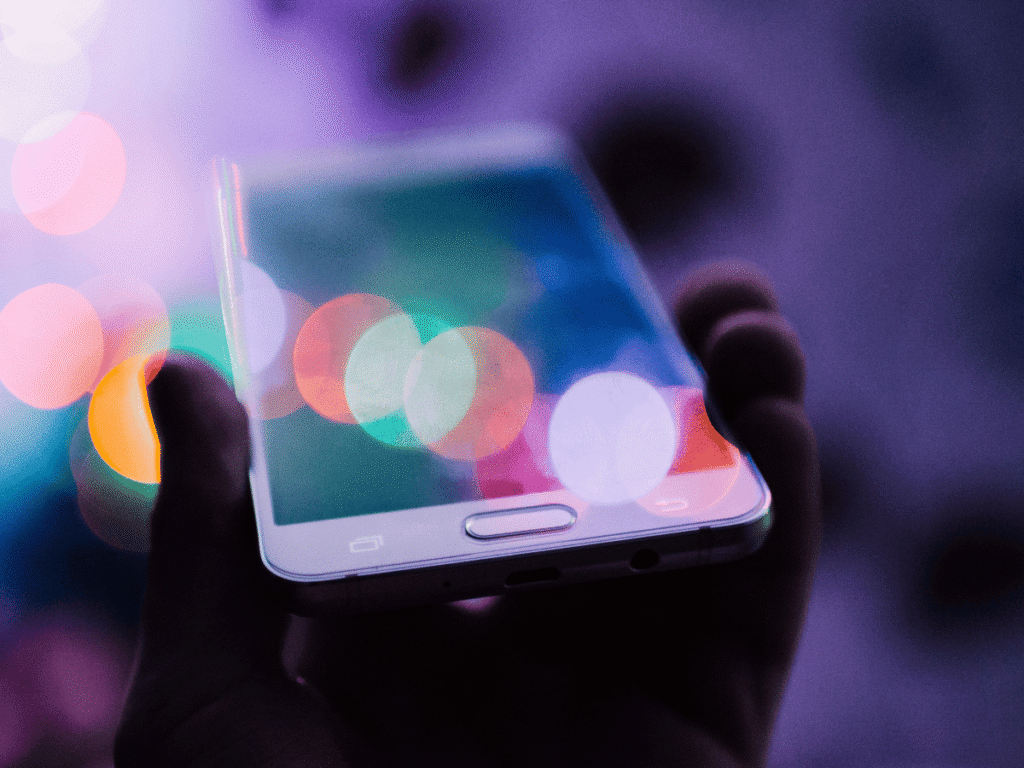 Image of a Phone with shining Lights