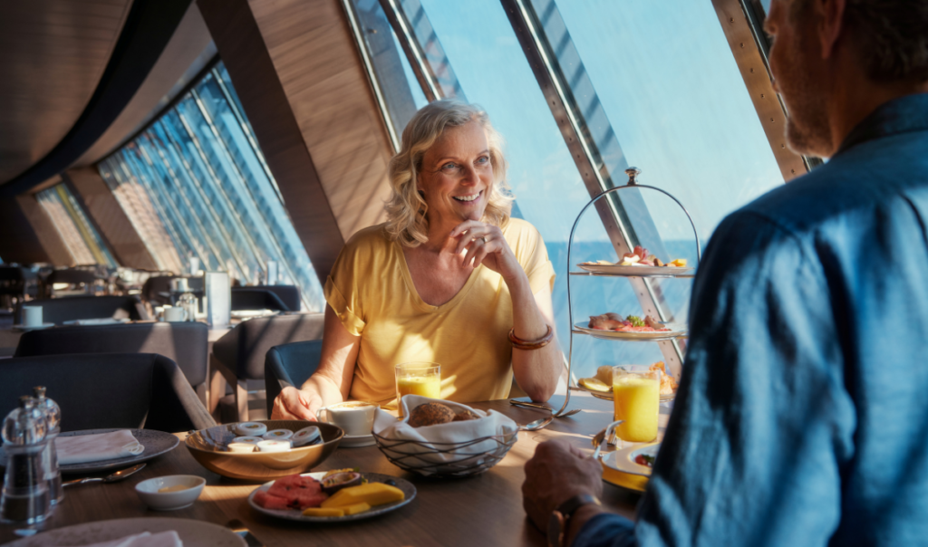 Passengers enjoying meal in Mein Shiff ship